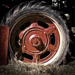 Farm Museum Woodland, Wheel RFF March 2017.JPG