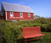 Red School House Bench Peggy's Cove Nova Scotia Sept 2006.jpg